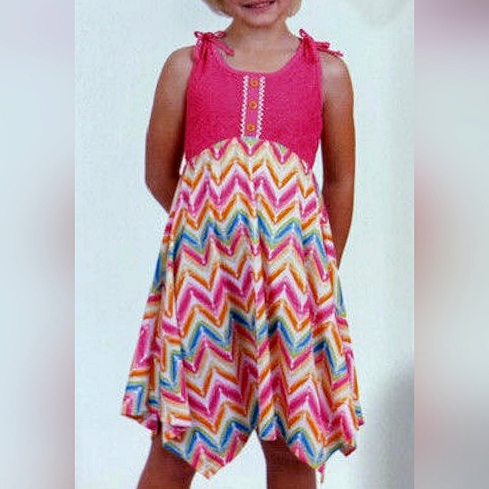 Jona Michelle Little Girl's Fit & Flare Sundress with Handkerchief Hem